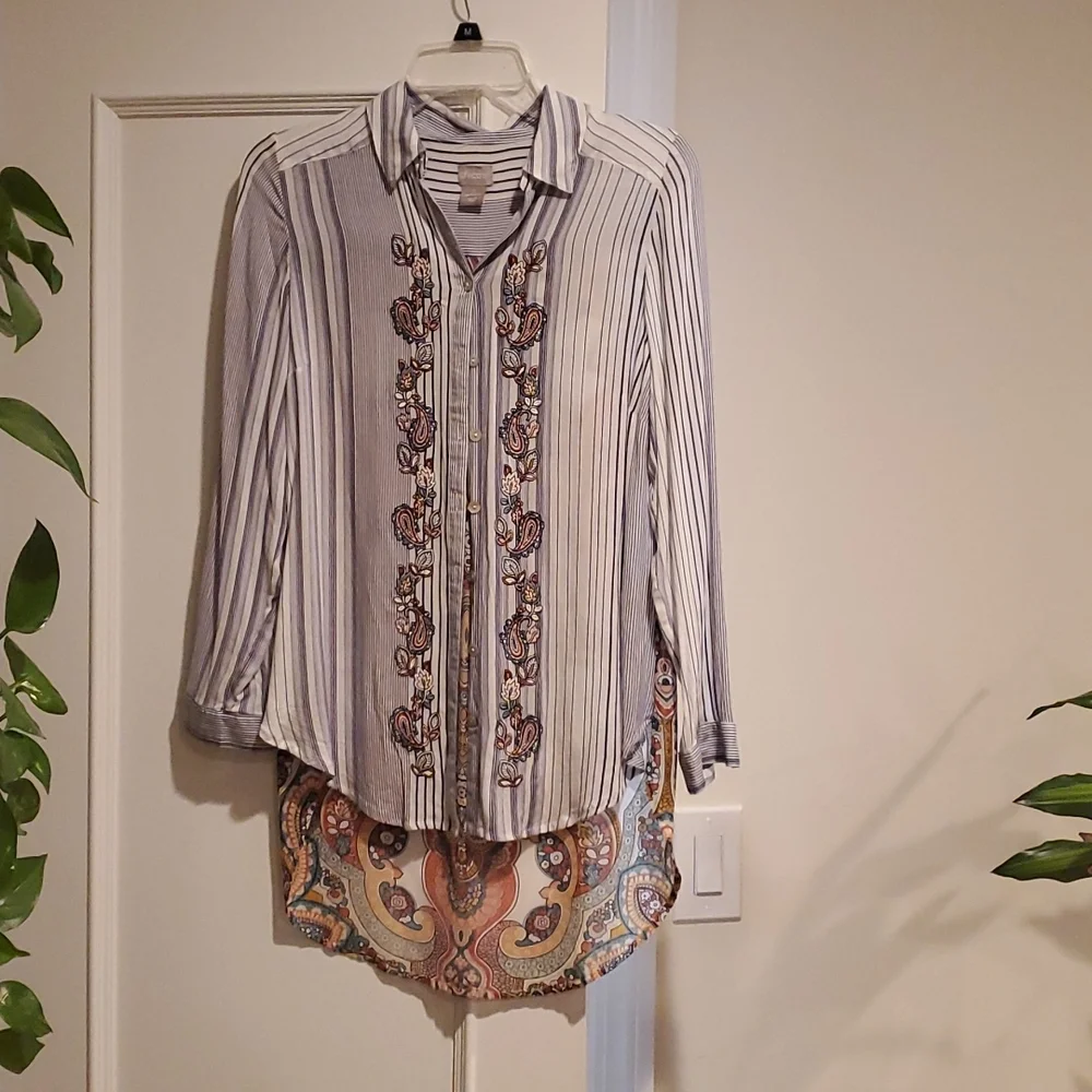 Chicos oversized flowy button down shirt - Picture 1 of 6